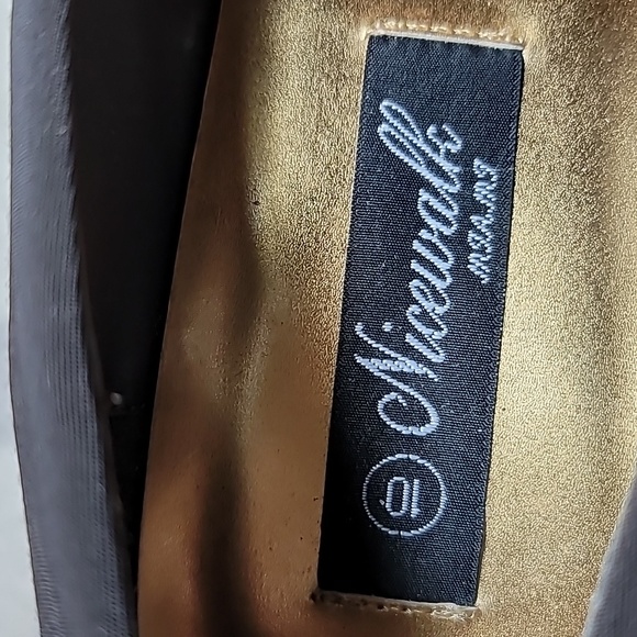 Nicewalk Miami black stretch forefoot insert block heel with silvery stripe sz10 - Picture 7 of 8